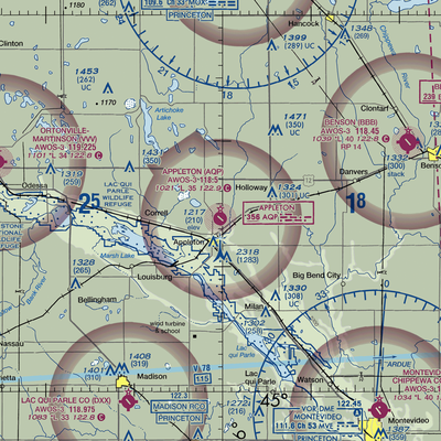 Appleton Municipal Airport (AQP) VFR Sectional  Gaming Mouse Pad