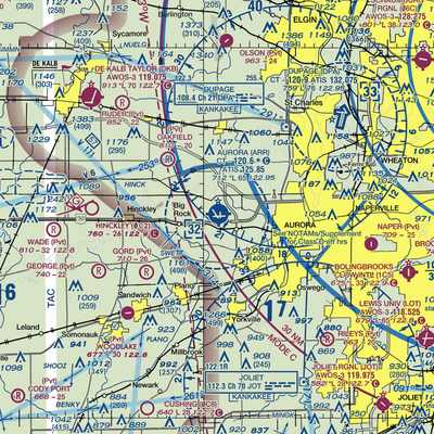 Aurora Municipal Airport (ARR) VFR Sectional  Gaming Mouse Pad