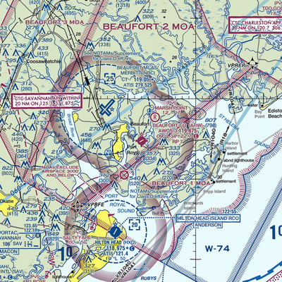 Beaufort County Airport (ARW) VFR Sectional  Gaming Mouse Pad