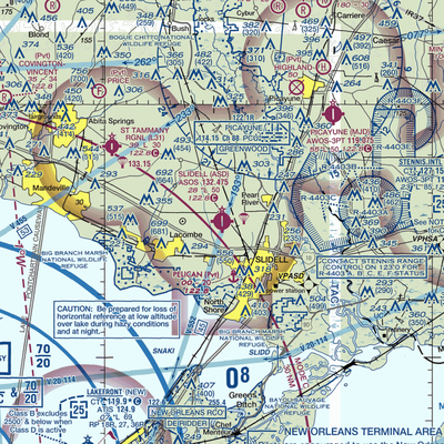 Slidell Airport (ASD) VFR Sectional  Gaming Mouse Pad