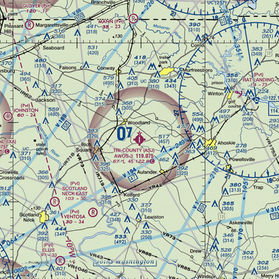 Tri County Airport (ASJ) VFR Sectional  Gaming Mouse Pad