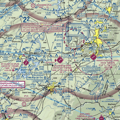 Talladega Municipal Airport (ASN) VFR Sectional  Gaming Mouse Pad