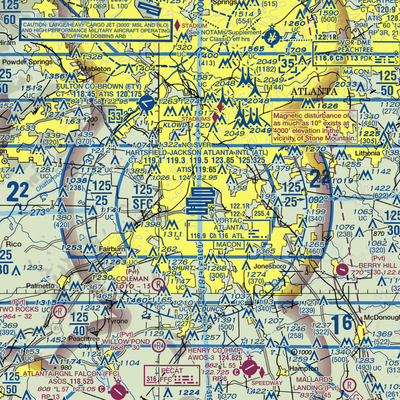 Hartsfield Jackson Atlanta International Airport (ATL) VFR Sectional  Gaming Mouse Pad