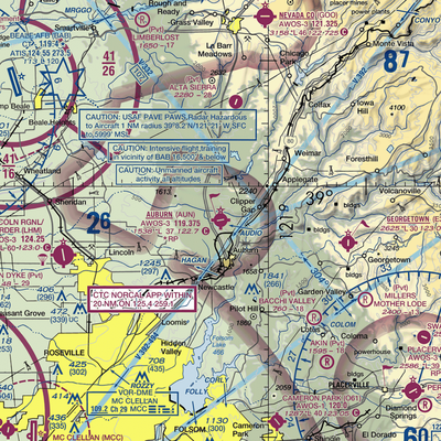 Auburn Municipal Airport (AUN) VFR Sectional  Gaming Mouse Pad