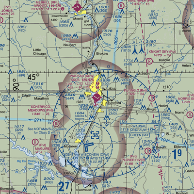 Wausau Downtown Airport (AUW) VFR Sectional  Gaming Mouse Pad