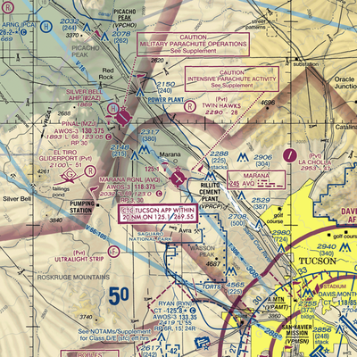 Marana Regional Airport (AVQ) VFR Sectional  Gaming Mouse Pad