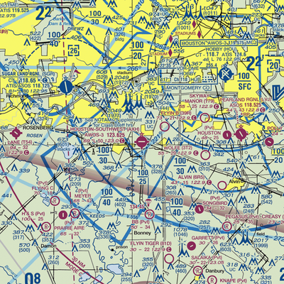 Houston Southwest Airport (AXH) VFR Sectional  Gaming Mouse Pad