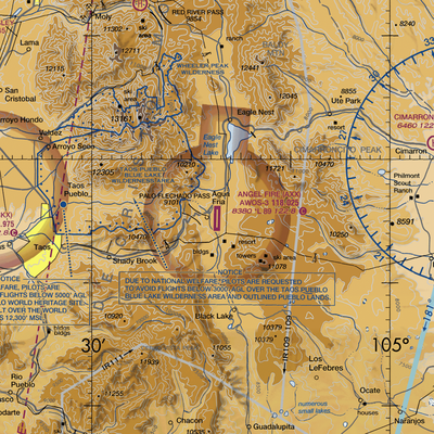 Angel Fire Airport (AXX) VFR Sectional  Gaming Mouse Pad