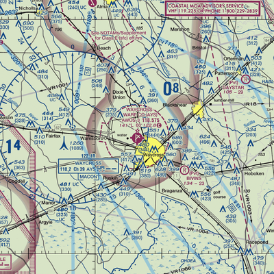 Waycross Ware County Airport (AYS) VFR Sectional  Gaming Mouse Pad