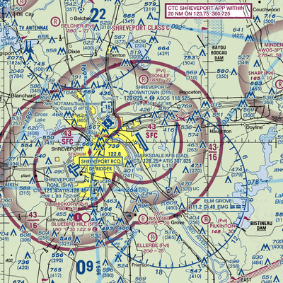 Barksdale Air Force Base (BAD) VFR Sectional  Gaming Mouse Pad