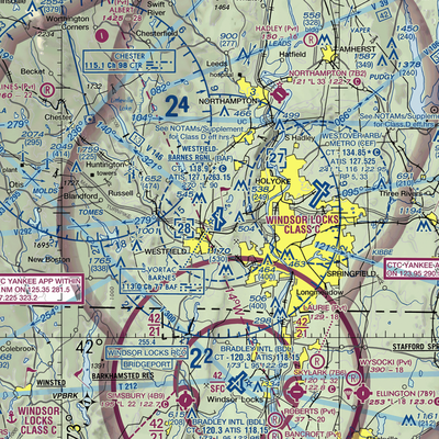 Westfield-Barnes Regional Airport (BAF) VFR Sectional  Gaming Mouse Pad