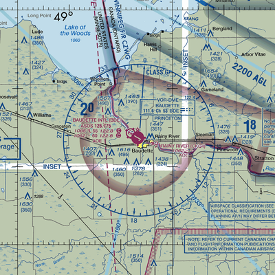 Baudette International Airport (BDE) VFR Sectional  Gaming Mouse Pad