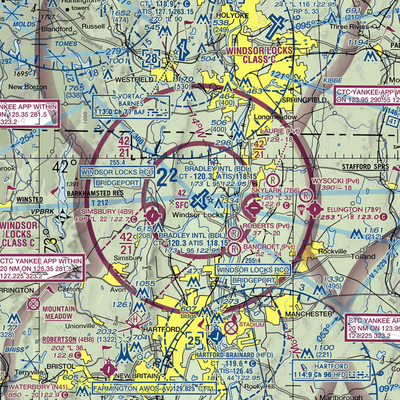 Bradley International Airport (BDL) VFR Sectional  Gaming Mouse Pad