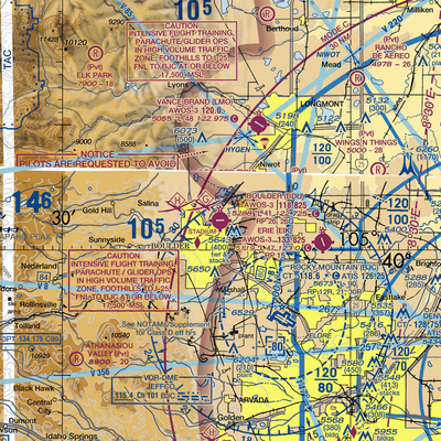 Boulder Municipal Airport (BDU) VFR Sectional  Gaming Mouse Pad