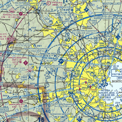 Laurence G Hanscom Field (BED) VFR Sectional  Gaming Mouse Pad