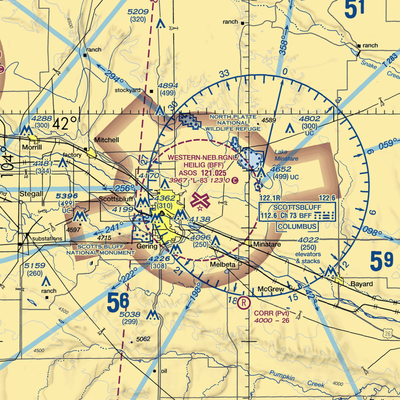 Western Neb. Rgnl/William B. Heilig Airport (BFF) VFR Sectional  Gaming Mouse Pad