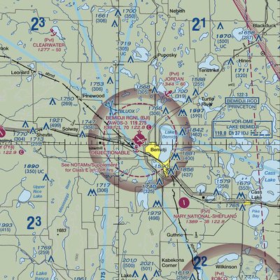 Bemidji Regional Airport (BJI) VFR Sectional  Gaming Mouse Pad