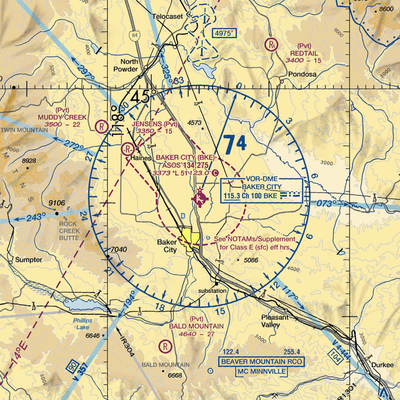 Baker City Municipal Airport (BKE) VFR Sectional  Gaming Mouse Pad