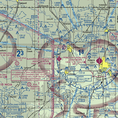 Blackwell Tonkawa Municipal Airport (BKN) VFR Sectional  Gaming Mouse Pad