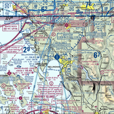 Bellingham International Airport (BLI) VFR Sectional  Gaming Mouse Pad