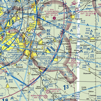 Scott AFB/Midamerica Airport (BLV) VFR Sectional  Gaming Mouse Pad