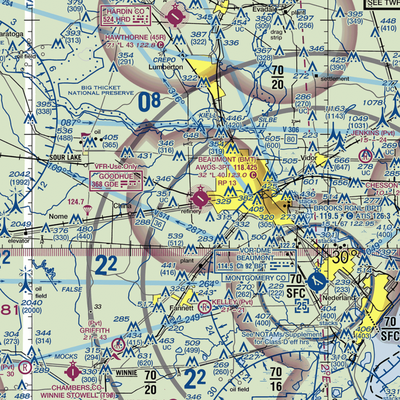 Beaumont Municipal Airport (BMT) VFR Sectional  Gaming Mouse Pad