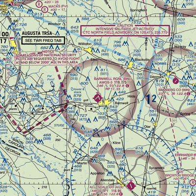 Barnwell Regional Airport (BNL) VFR Sectional  Gaming Mouse Pad