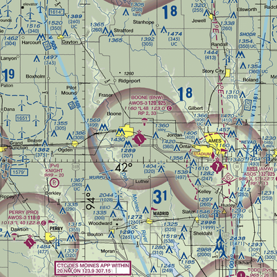 Boone Municipal Airport (BNW) VFR Sectional  Gaming Mouse Pad