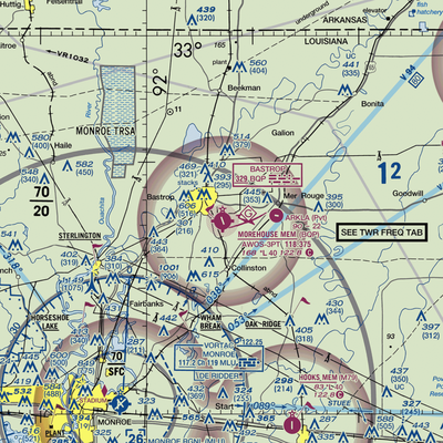 Morehouse Memorial Airport (BQP) VFR Sectional  Gaming Mouse Pad