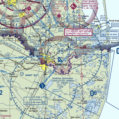 Brownsville South Padre Island International Airport (BRO) VFR Sectional  Gaming Mouse Pad