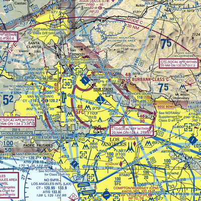 Bob Hope Airport (BUR) VFR Sectional  Gaming Mouse Pad