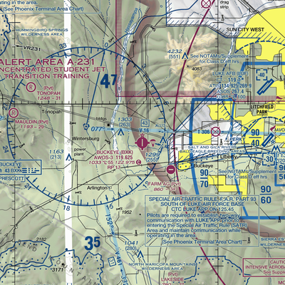 Buckeye Municipal Airport (BXK) VFR Sectional  Gaming Mouse Pad