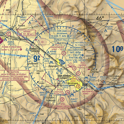 Gallatin Field (BZN) VFR Sectional  Gaming Mouse Pad