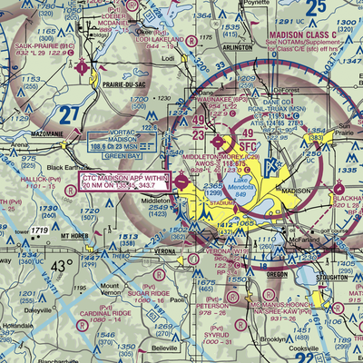 Middleton Municipal Morey Field (C29) VFR Sectional  Gaming Mouse Pad