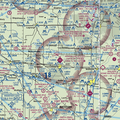 Kendallville Municipal Airport (C62) VFR Sectional  Gaming Mouse Pad