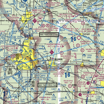 Poplar Grove Airport (C77) VFR Sectional  Gaming Mouse Pad