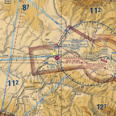 Craig Moffat Airport (CAG) VFR Sectional  Gaming Mouse Pad