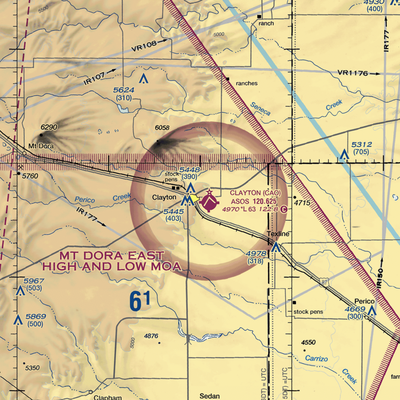 Clayton Municipal Airpark (CAO) VFR Sectional  Gaming Mouse Pad