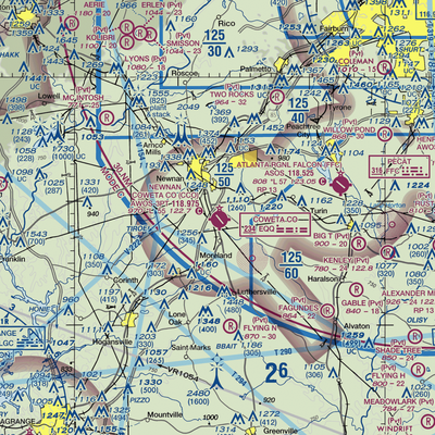 Newnan Coweta County Airport (CCO) VFR Sectional  Gaming Mouse Pad