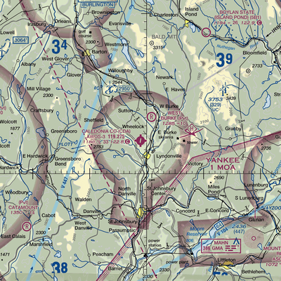 Caledonia County Airport (CDA) VFR Sectional  Gaming Mouse Pad