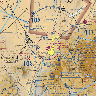 Cedar City Regional Airport (CDC) VFR Sectional  Gaming Mouse Pad