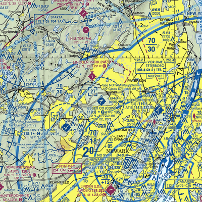 Essex County Airport (CDW) VFR Sectional  Gaming Mouse Pad