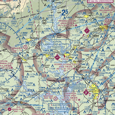 Oconee County Regional Airport (CEU) VFR Sectional  Gaming Mouse Pad