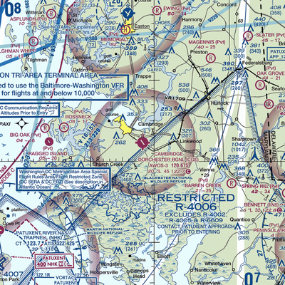 Cambridge Dorchester Airport (CGE) VFR Sectional  Gaming Mouse Pad