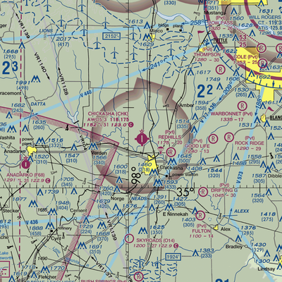 Chickasha Municipal Airport (CHK) VFR Sectional  Gaming Mouse Pad