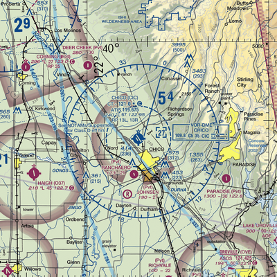 Chico Municipal Airport (CIC) VFR Sectional  Gaming Mouse Pad