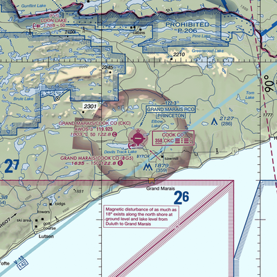 Grand Marais Cook County Airport (CKC) VFR Sectional  Gaming Mouse Pad