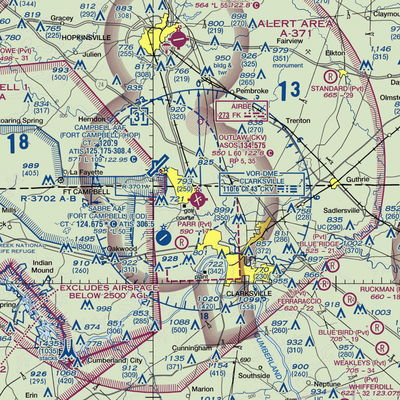 Clarksville–Montgomery County Regional Airport (CKV) VFR Sectional  Gaming Mouse Pad