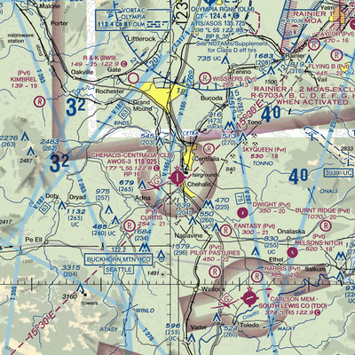 Chehalis Centralia Airport (CLS) VFR Sectional  Gaming Mouse Pad