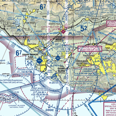 Camarillo Airport (CMA) VFR Sectional  Gaming Mouse Pad